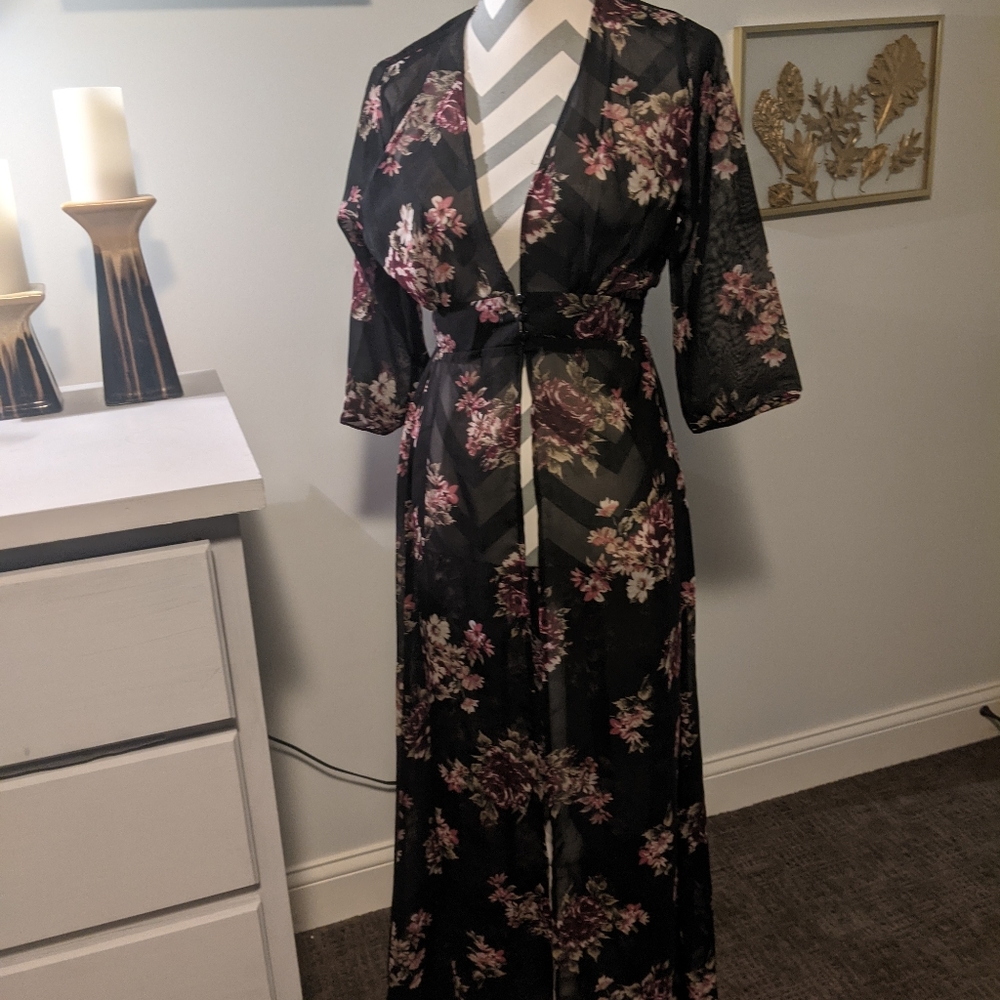 Sheer Floral Duster